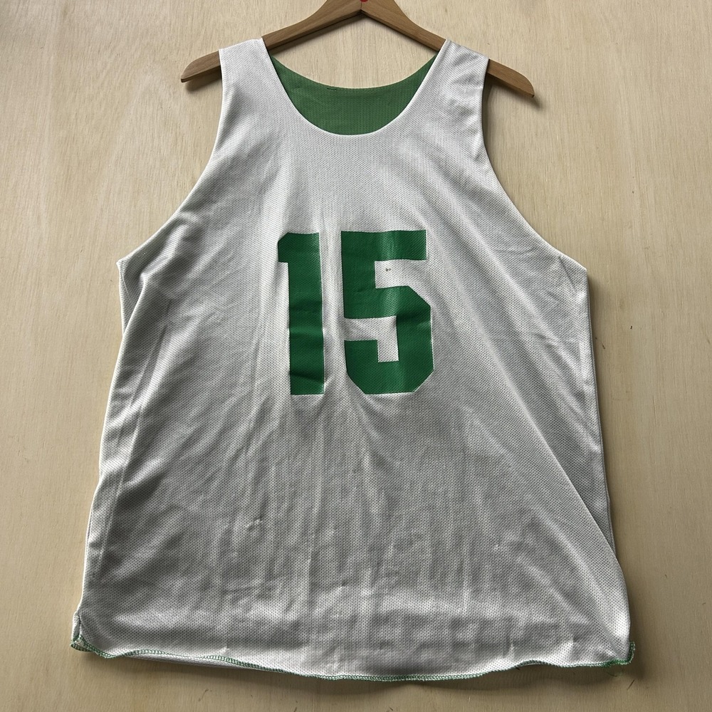 Don Alleson Athletic Tank Shirt Mens XL Green #15 Reversible Basketball Jersey